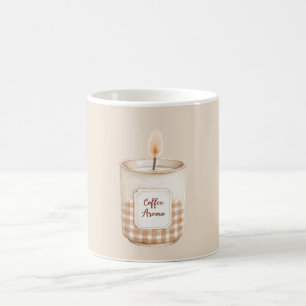 Coffee Aroma Cream Plaid Candle Mug