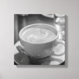 Coffee Art Black and White Canvas Print