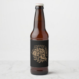Coffee Art Coffee Addict Beer Bottle Label