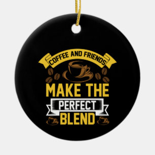 Coffee Art Coffee And Friend Ceramic Tree Decoration