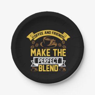 Coffee Art Coffee And Friend Paper Plate