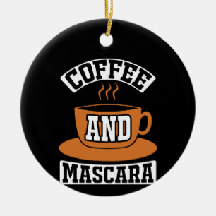 Coffee Art Coffee And Mascara Ceramic Tree Decoration