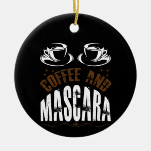 Coffee Art Coffee And Mascara Ceramic Tree Decoration