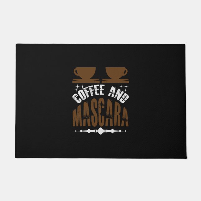 Coffee Art Coffee And Mascara Doormat (Front)