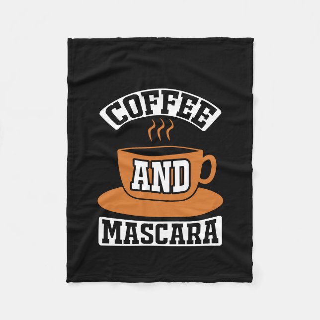 Coffee Art Coffee And Mascara Fleece Blanket (Front)