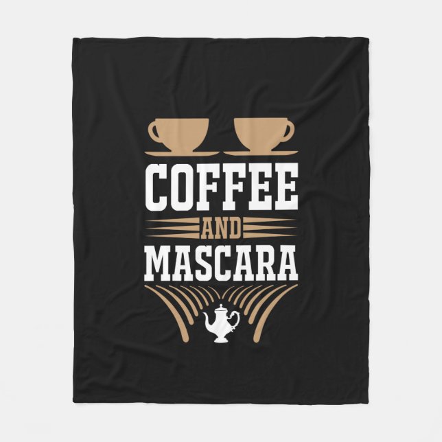 Coffee Art Coffee And Mascara Fleece Blanket (Front)