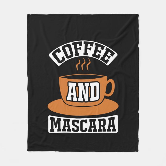 Coffee Art Coffee And Mascara Fleece Blanket (Front)