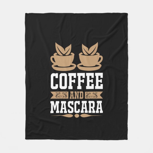 Coffee Art Coffee And Mascara Fleece Blanket (Front)