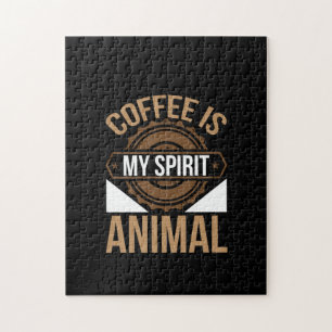 Coffee Art Coffee Is My Spirit Animal Jigsaw Puzzle