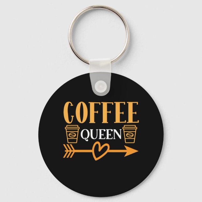 Coffee Art Coffee Queen Key Ring (Front)