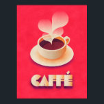 Coffee Art Deco Red Poster<br><div class="desc">Art Deco vintage style retro coffee.</div>