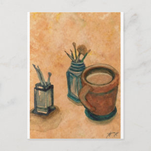 Coffee Art - First Thing in the Morning Postcard