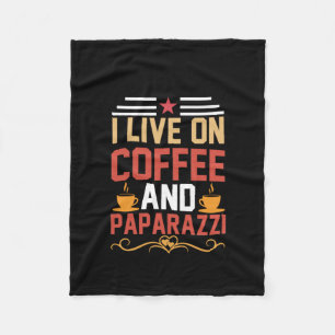 Coffee Art I Live On Coffee Fleece Blanket