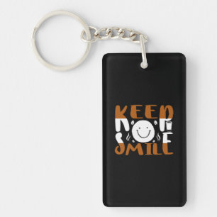 Coffee Art Keep Smile Key Ring