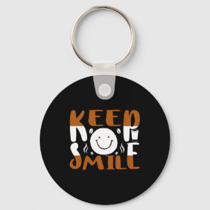 Coffee Art Keep Smile Key Ring