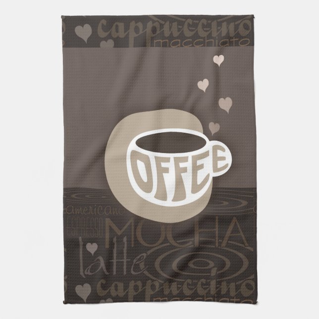 Coffee Art Kitchen Towel (Vertical)