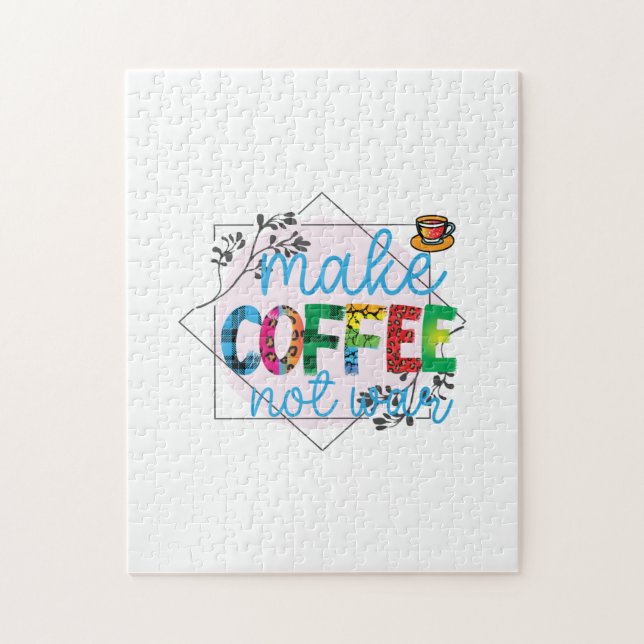 Coffee Art Make Coffee Not War Jigsaw Puzzle (Vertical)