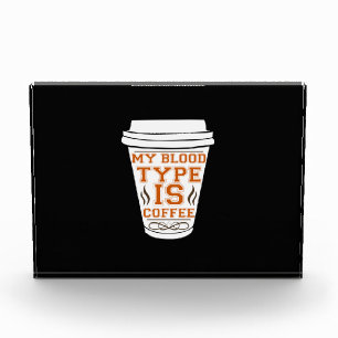 Coffee Art My Blood Type Is Coffee Photo Block