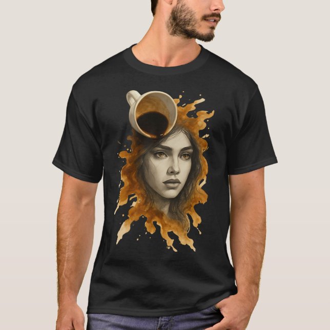 Coffee Art Portrait T-Shirt (Front)