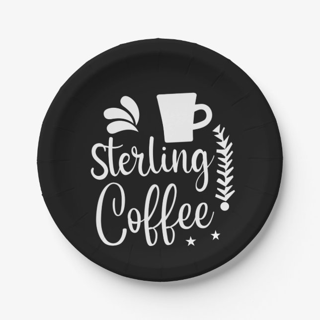 Coffee Art Sterling Coffee Paper Plate (Front)
