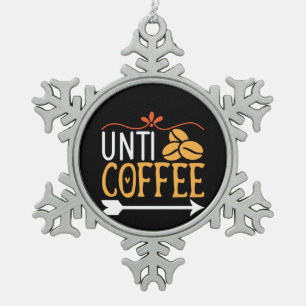 Coffee Art Unti Coffee Snowflake Pewter Christmas Ornament