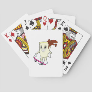 Coffee as Skater with Skateboard Playing Cards