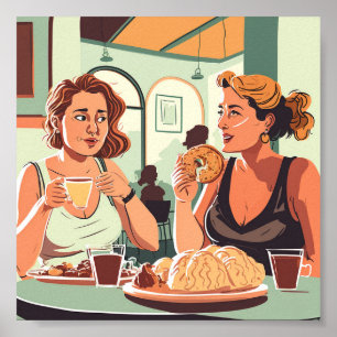 Coffee at the Cafe Poster