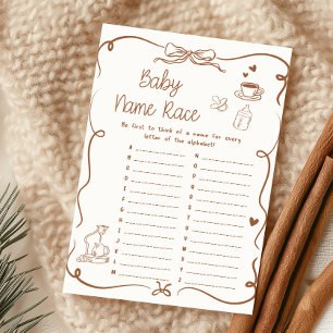 Coffee Baby is Brewing Baby Name Race Game
