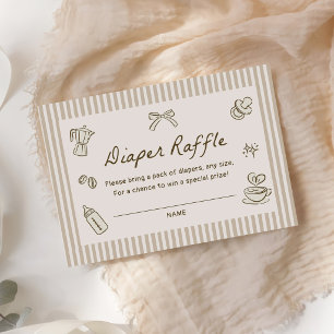 Coffee Baby is Brewing Baby Shower Diaper Raffle Enclosure Card