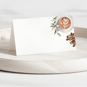 Coffee Baby Shower - a Baby is Brewing Food Label Place Card