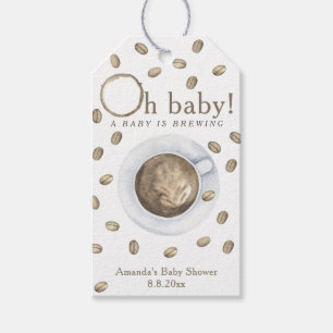 Coffee Baby shower - A baby is brewing Gift Tags