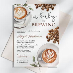 Coffee Baby Shower - a Baby is Brewing Invitation
