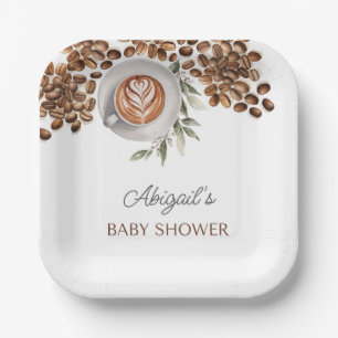 Coffee Baby Shower - a Baby is Brewing Paper Plate