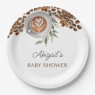 Coffee Baby Shower - a Baby is Brewing Paper Plate