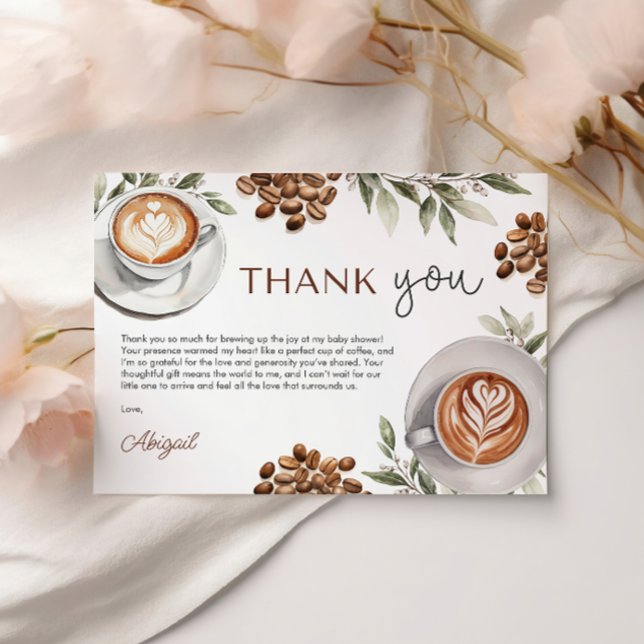 Coffee Baby Shower - a Baby is Brewing Thank You (Coffee Baby Shower - a Baby is Brewing Thank You)