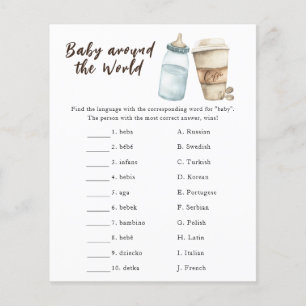 Coffee baby shower - Baby around the world game