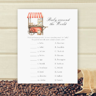 Coffee baby shower - Baby around the world game