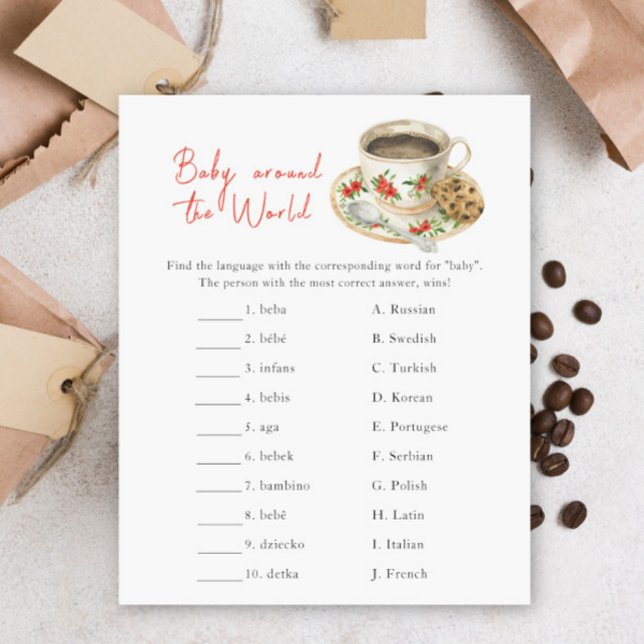 Coffee baby shower - Baby around the world game (Creator Uploaded)