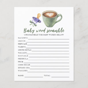 Coffee baby shower - Baby Word Scramble