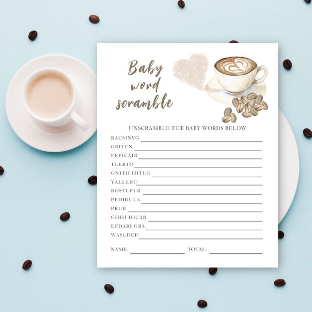 Coffee baby shower - Baby Word Scramble (Creator Uploaded)