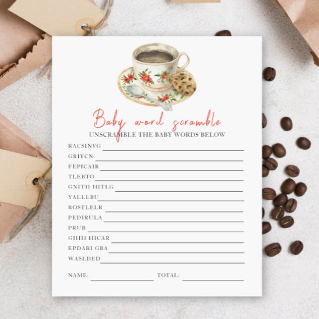 Coffee baby shower - Baby Word Scramble (Creator Uploaded)