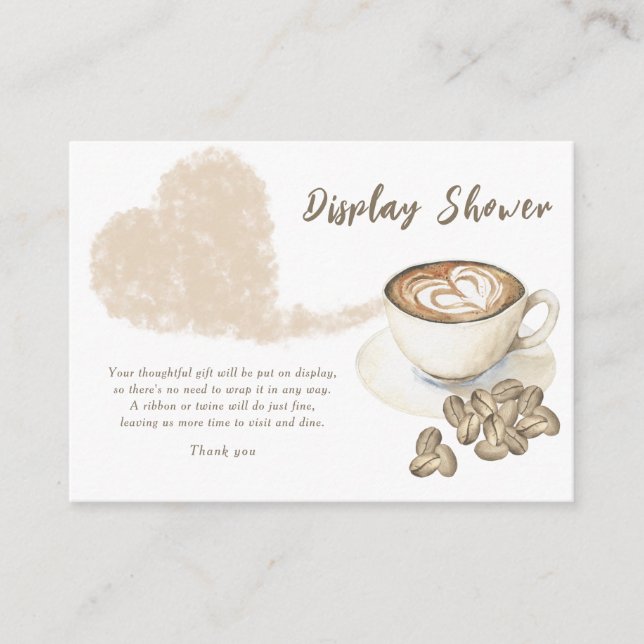 Coffee Baby shower Display shower Enclosure Card (Front)