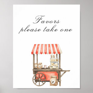 Coffee baby shower - favors, please take one poster