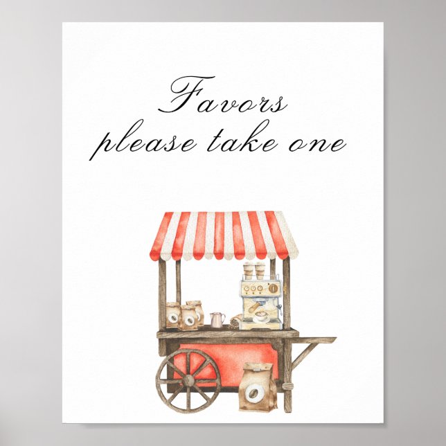 Coffee baby shower - favors, please take one poster (Front)