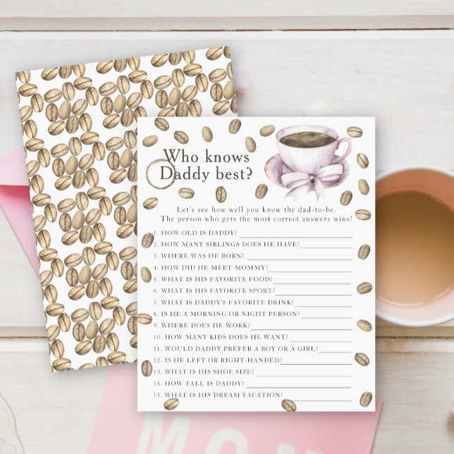 Coffee baby shower - Game Who knows daddy best (Creator Uploaded)