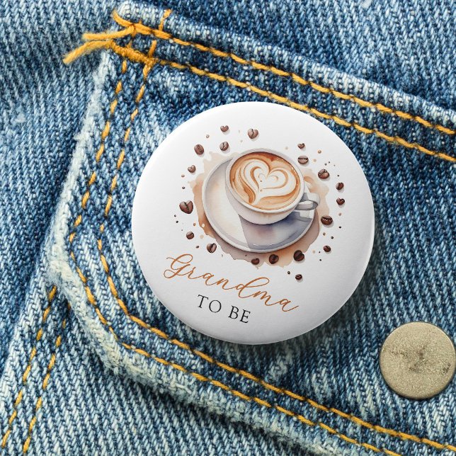 Coffee Baby Shower Grandma To Be Button (Creator Uploaded)
