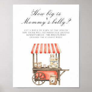 Coffee baby shower How big is mummy's belly Poster
