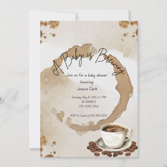 Coffee Baby Shower Invitation (Front)
