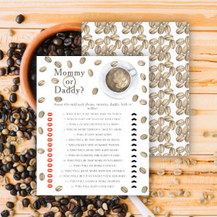 Coffee baby shower - mummy or daddy game