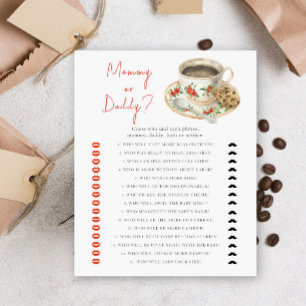 Coffee baby shower - mummy or daddy game